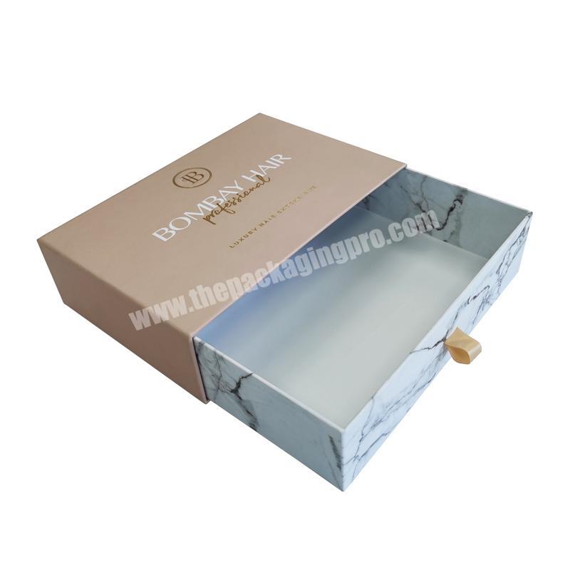 Custom Recyclable Marble Cardboard Drawer Packaging Gift Boxes for Cosmetic