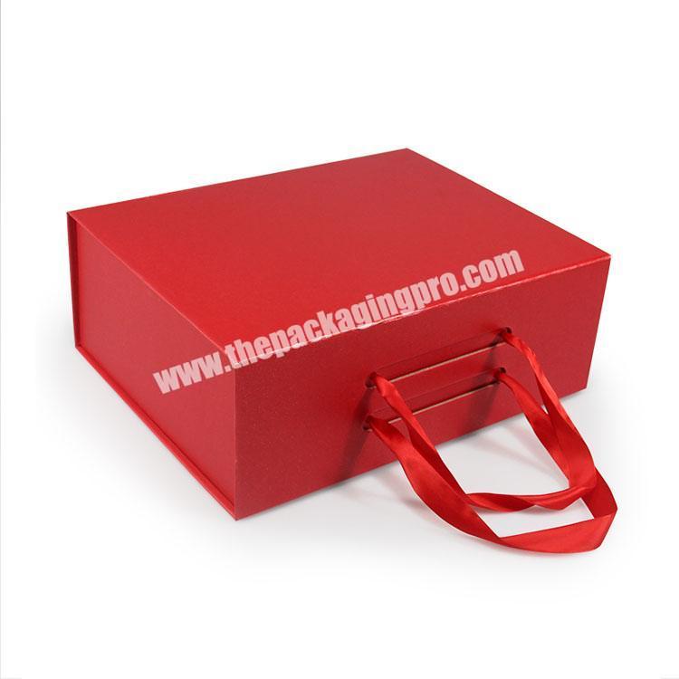 Custom Recycled Logo Printed Red Luxury Corrugated Folding Kraft Paper Packaging Box