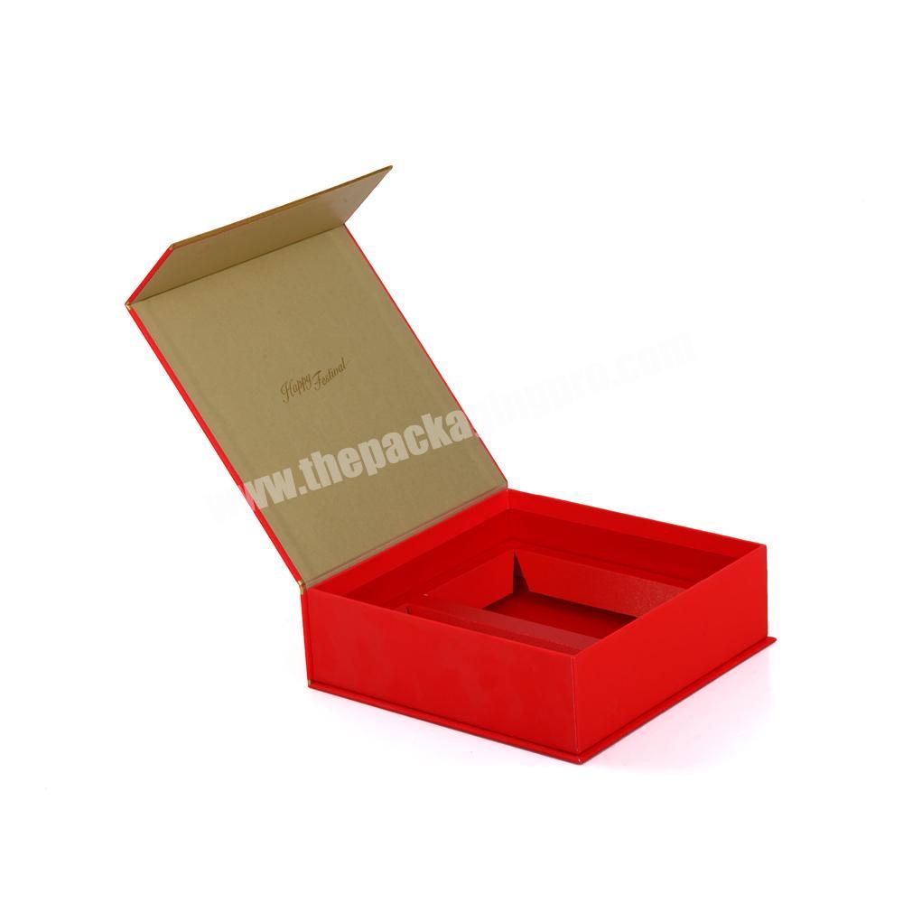 Custom Red Magnetic Cardboard Paper Gift Box Magnetic With Inserts