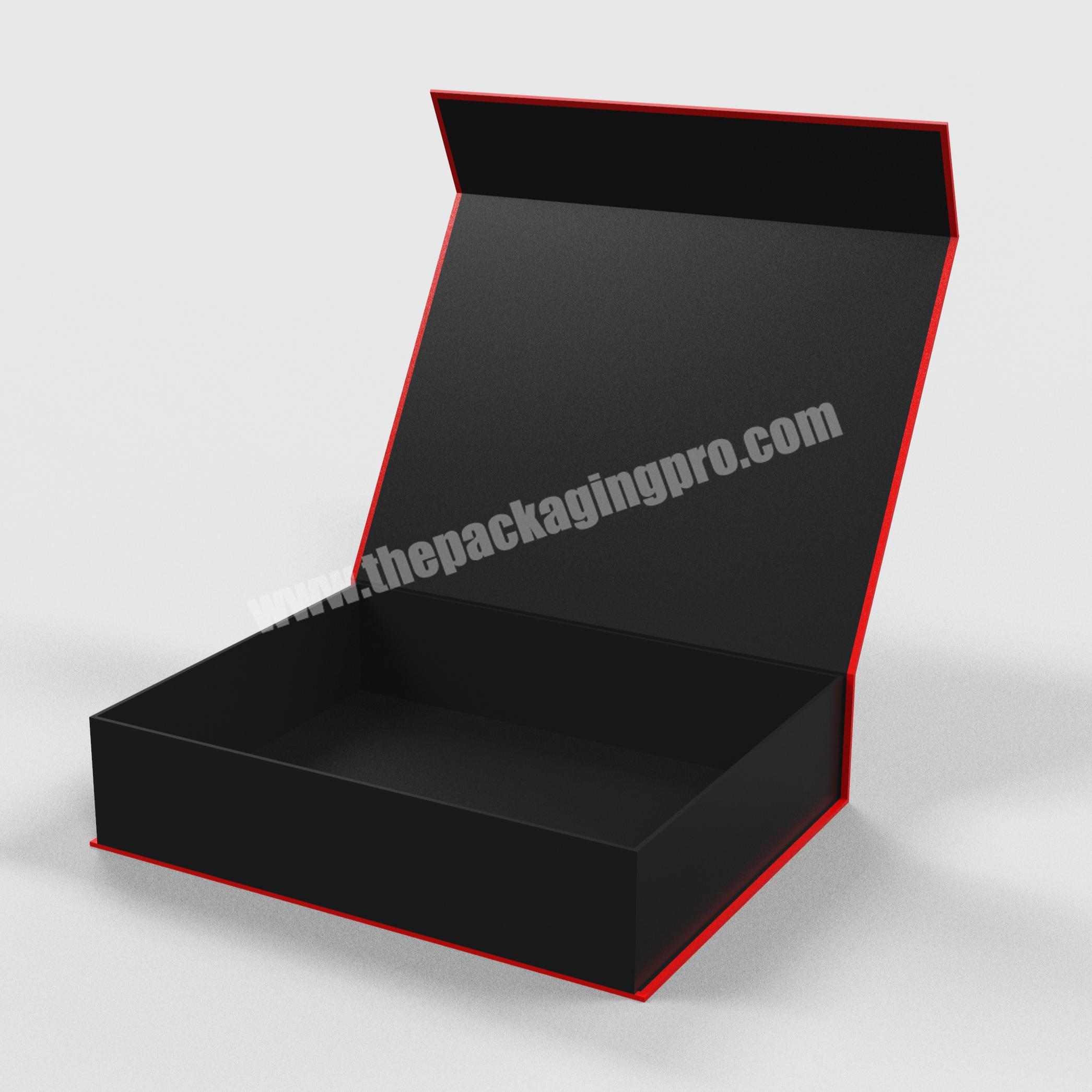 Custom Rigid Paper Cardboard Gift box  box for dress with Magnetic Closure Luxury Packaging Foldable Sturdy flap lid Box