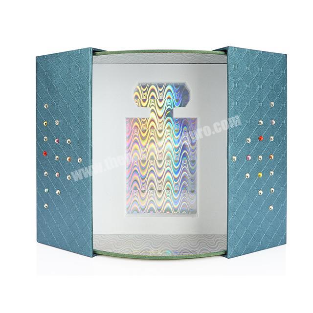 Custom Rigid Perfume Box Luxury Cardboard Skin Care packaging Paper Box with Diamonds