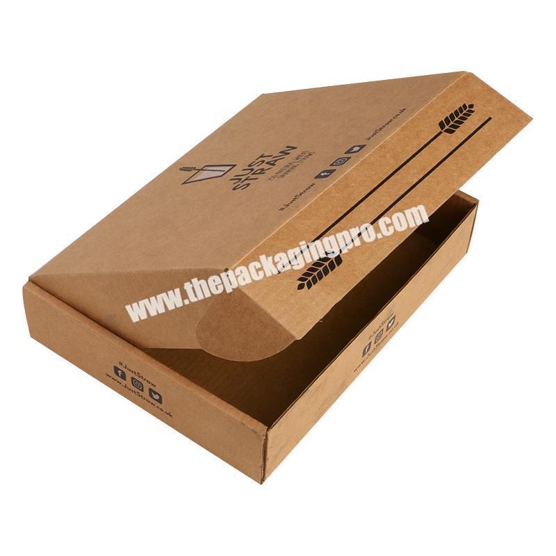 Eco friendly brown kraft corrugated cardboard mailer box wheat drinking straws shipping boxes for packaging