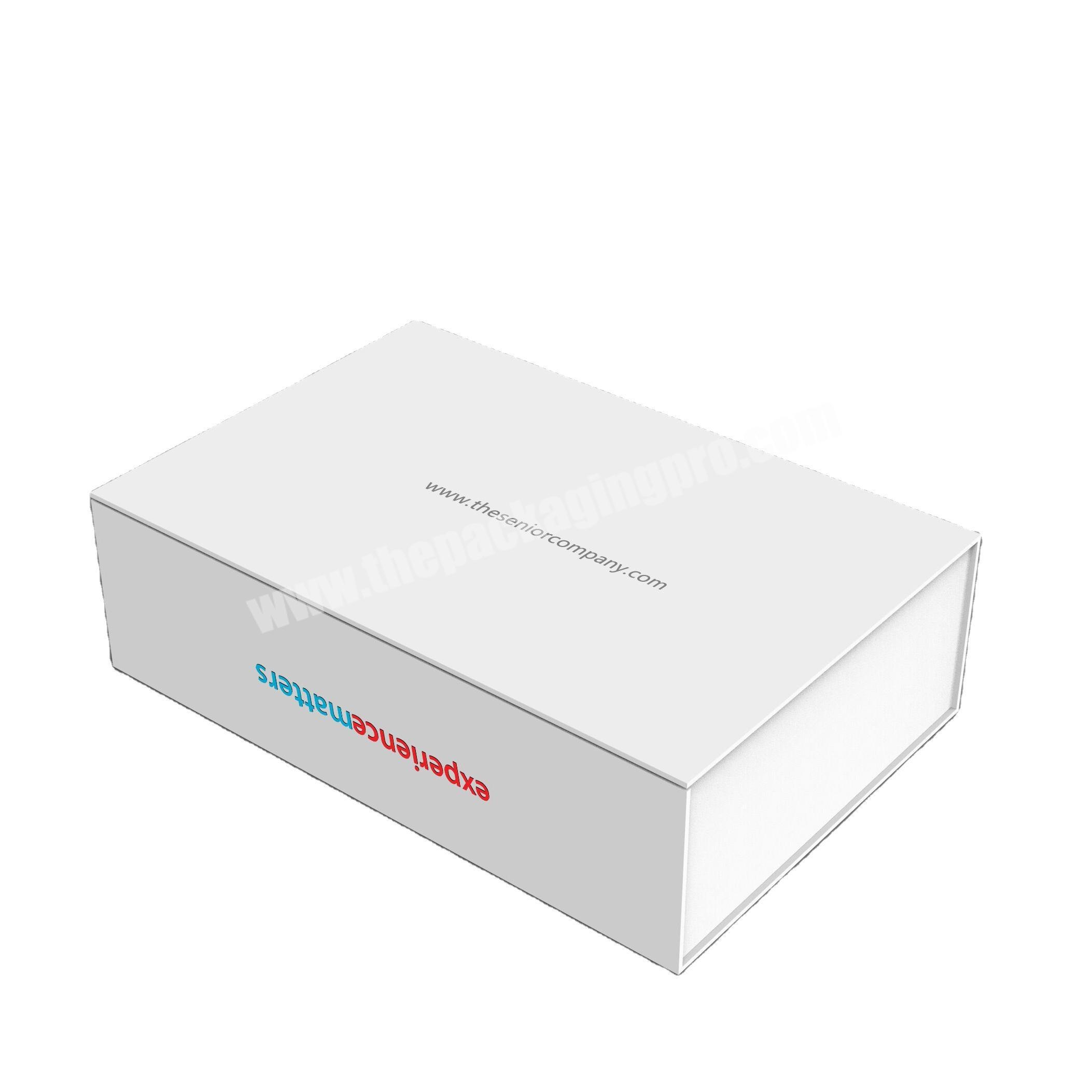 Custom Size Logo Color White Luxury Rigid Paperboard Packaging Book Style Gifts Boxes Magnetic Cardboard Box With Inserts