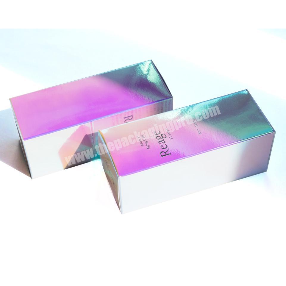 Custom Skin Care Products Lvory Paper embalaje cosmetico cosmetic Box Holographic Cream Lotion Packaging Boxes