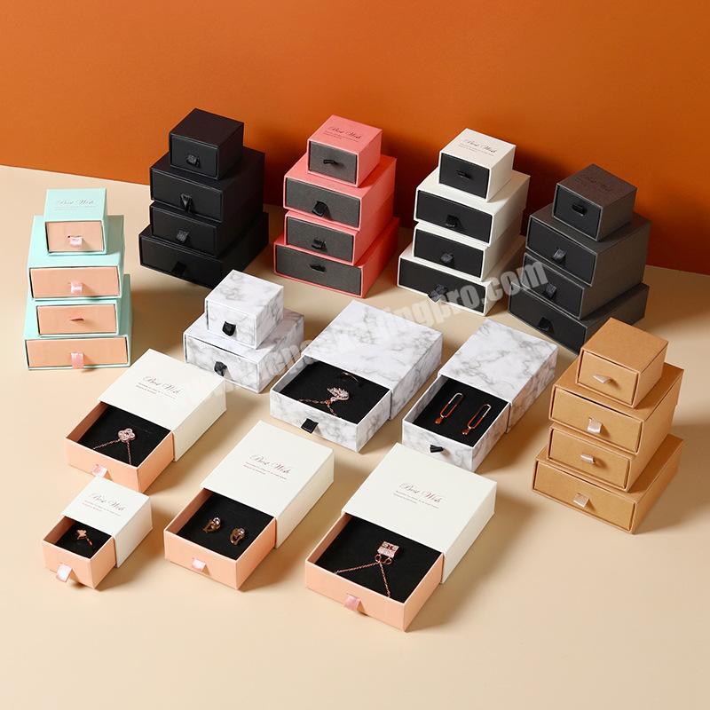 Custom Small Paper Ring Earring Pendant Necklace Bracelet Packaging Box High-end Jewelry Drawer Storage Box Wholesale