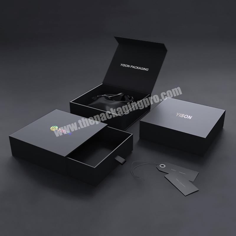 Custom Small Rigid cajas negras scatola nera Black Packiging Boxes For Packiging
