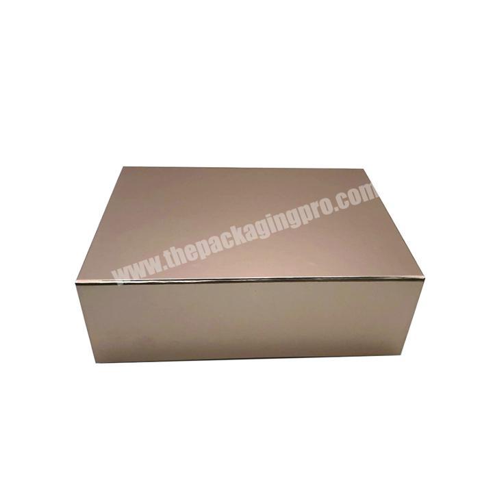 Custom Square Collapsible Rigid Gold lack Flap Cardboard Paper Folding Magnetic Closure Gift Box