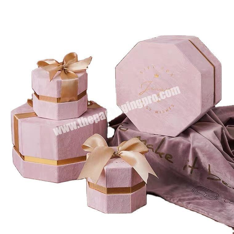 Luxury Rigid Gift Box With Ribbon  PMS Color Paper Carton Wholesale Custom Sweety Packaging Case Lid Bottom 2 Pieces For Girls