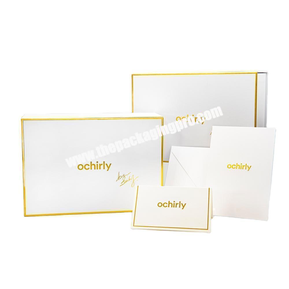 Custom Logo Luxury  White Cardboard Paper Packaging Book Shape Magnetic Lid Rigid Gift Box