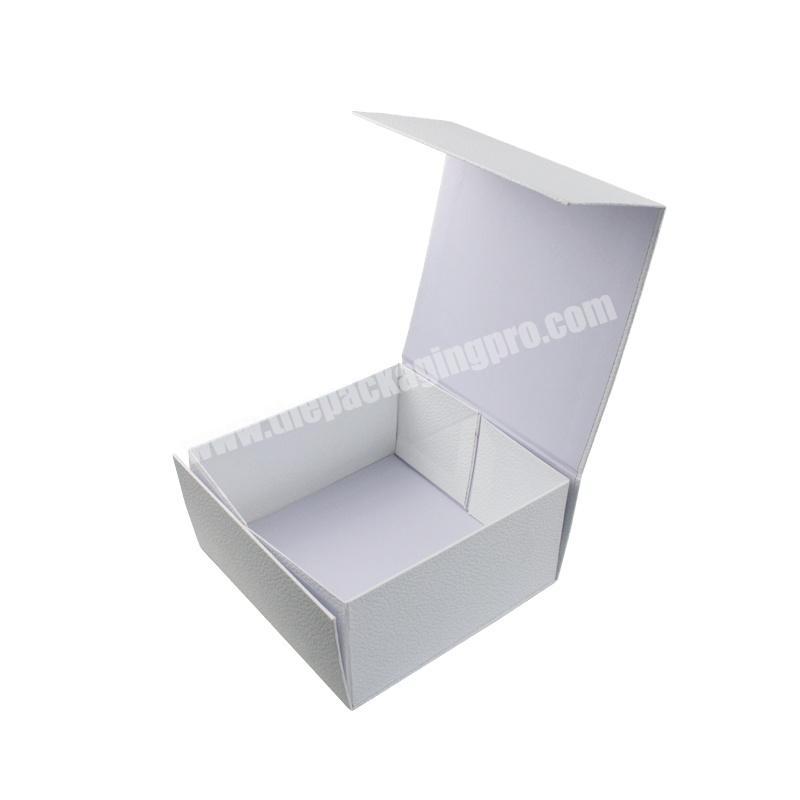 Custom White Magnetic Folding Paper Box Packaging Box With Custom Gold Logo