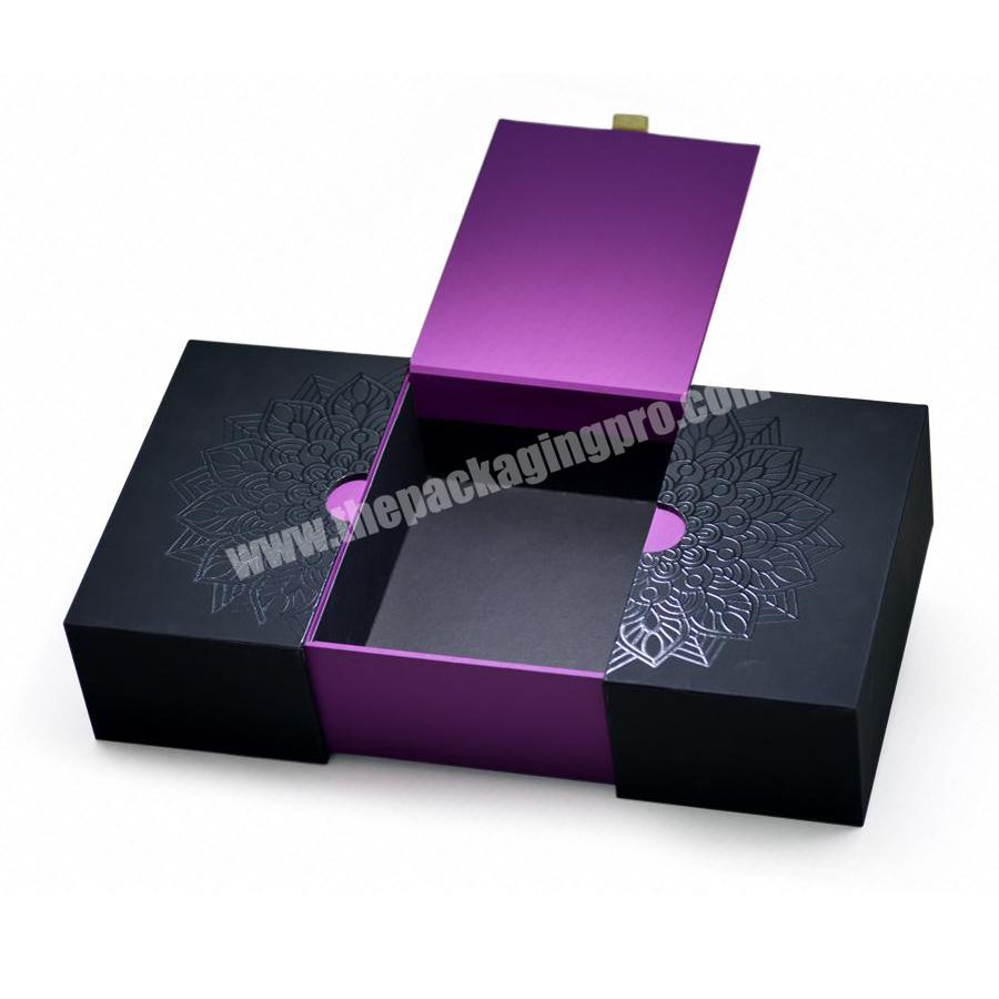 Custom White Middle Opening Solid Embossed 3d double sided Gift Packaging Box