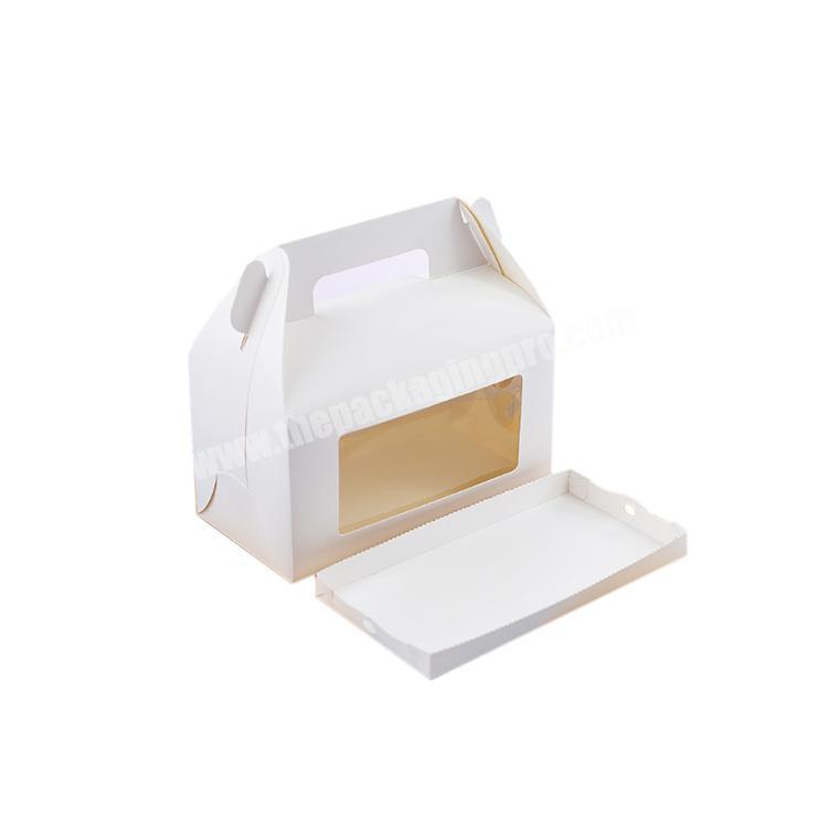 Custom White Take Away Mini Disposable Food Delivery Gift Cardboard Paper Packaging Cake Box