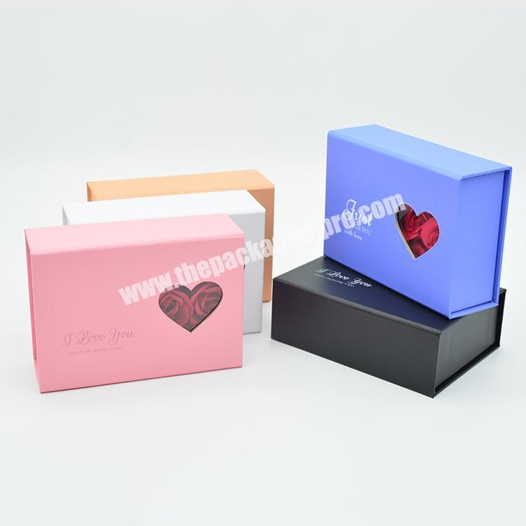 Custom Wholesale Ring Magnetic Magnetic Buckle Bracelet Jewelry Packaging Gift Box Custom Cardboard I Love You Flower Box