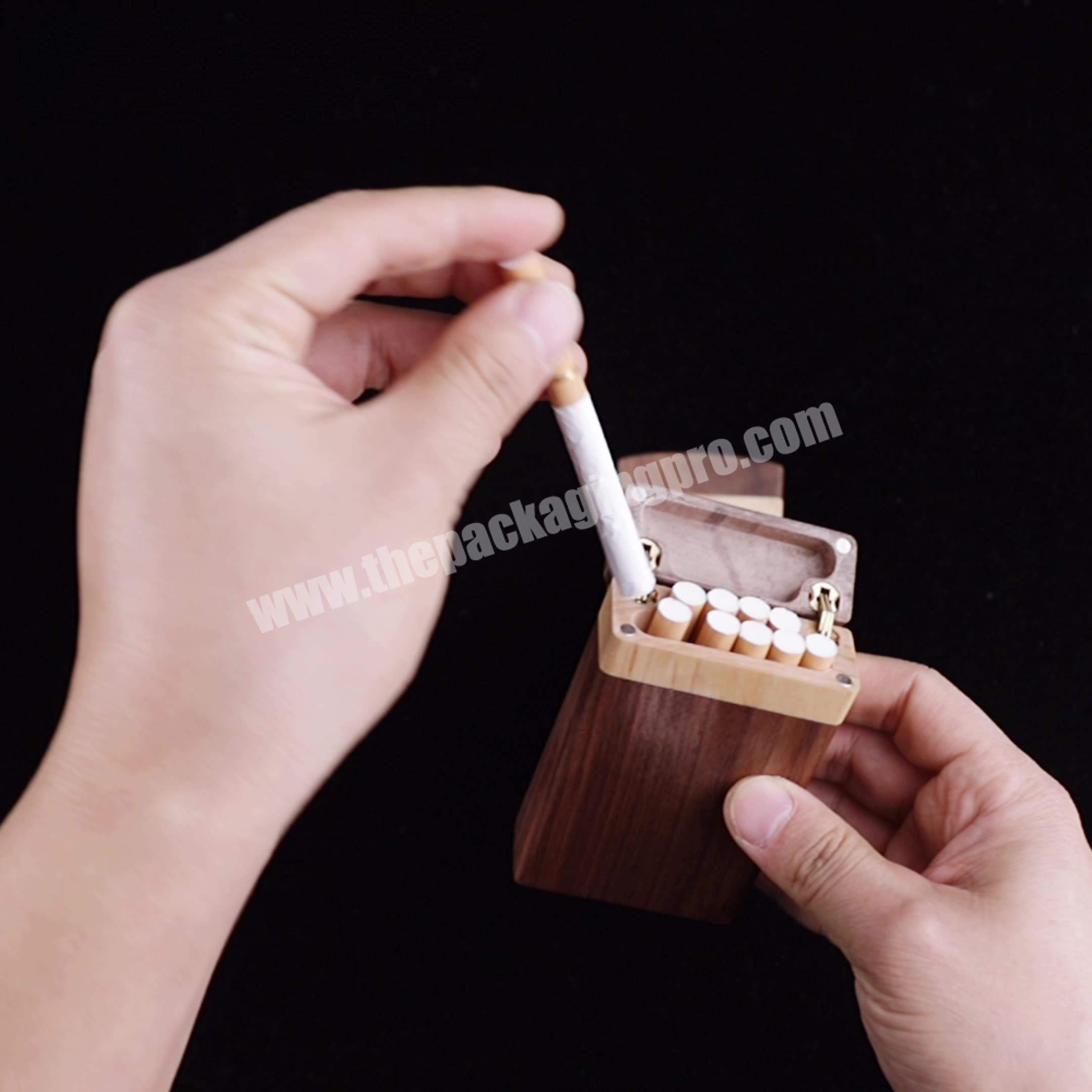 Custom black walnut wood cigarette gift storage box wood cigarette packaging box case holder manufacturers