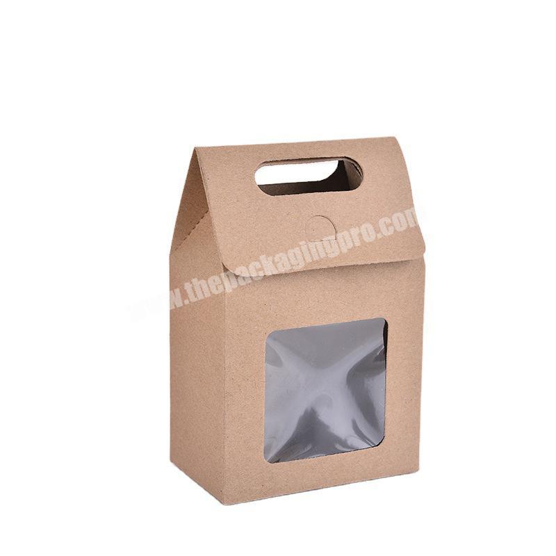 Custom brown kraft paper box with handle