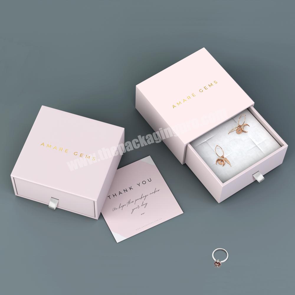Custom cajas joyas Pink Jewelry Box Packaging scatole per gioielli For Ring Earrings In Bulk