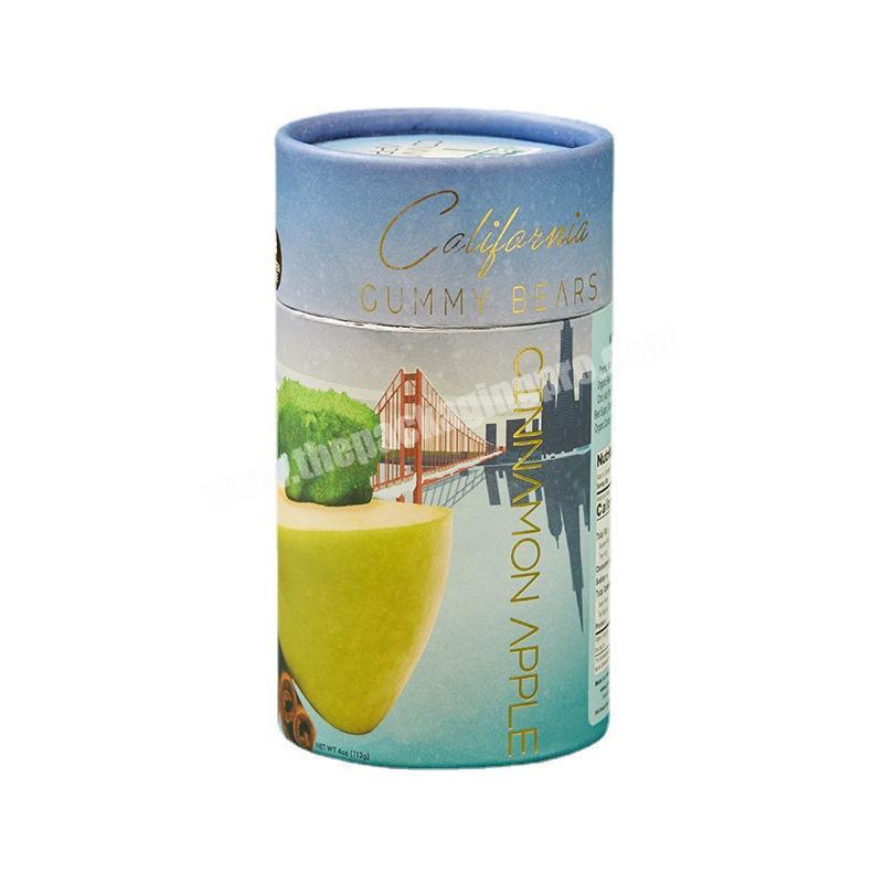 Custom cardboard food tea coffee packaging full print cosmetic long cylinder paper tube box for candles