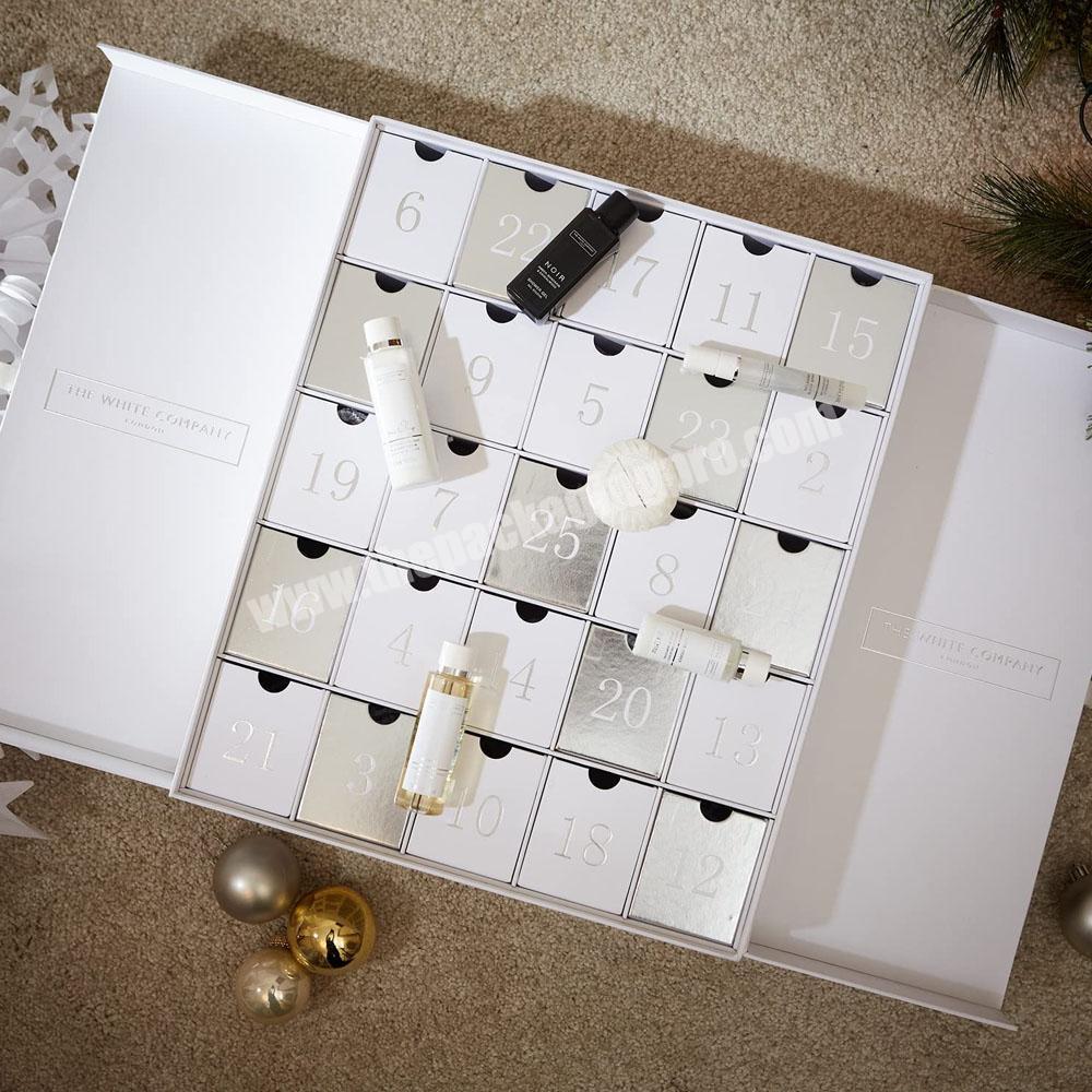 custom Custom cardboard paper advent calendar box wholesale christmas makeup jewelry packaging advent calendar empty box for chocolate 