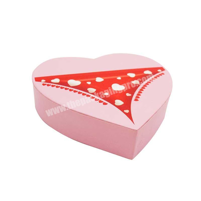 Custom cardboard paper heart shaped undergarment lingerie packaging gift box