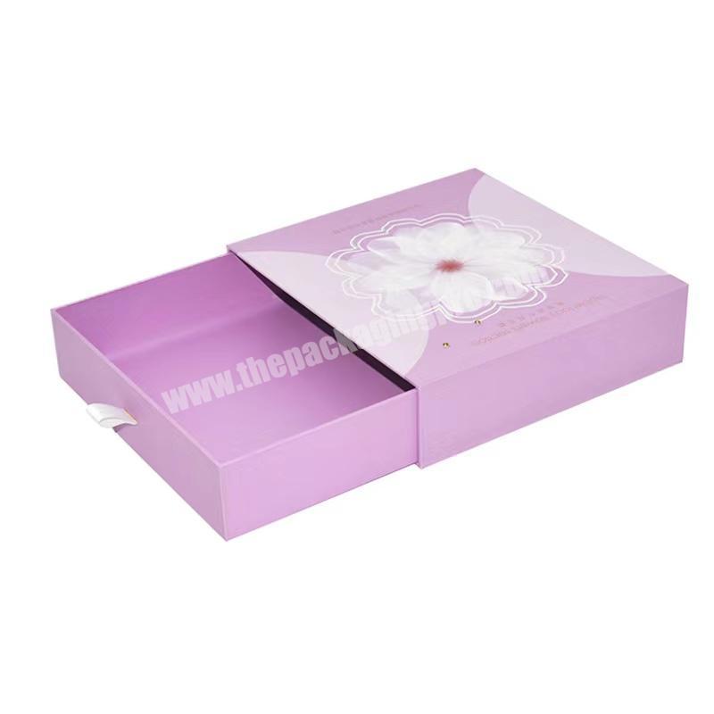 Custom color rigid cardboard paper packaging paper sliding drawer gift box