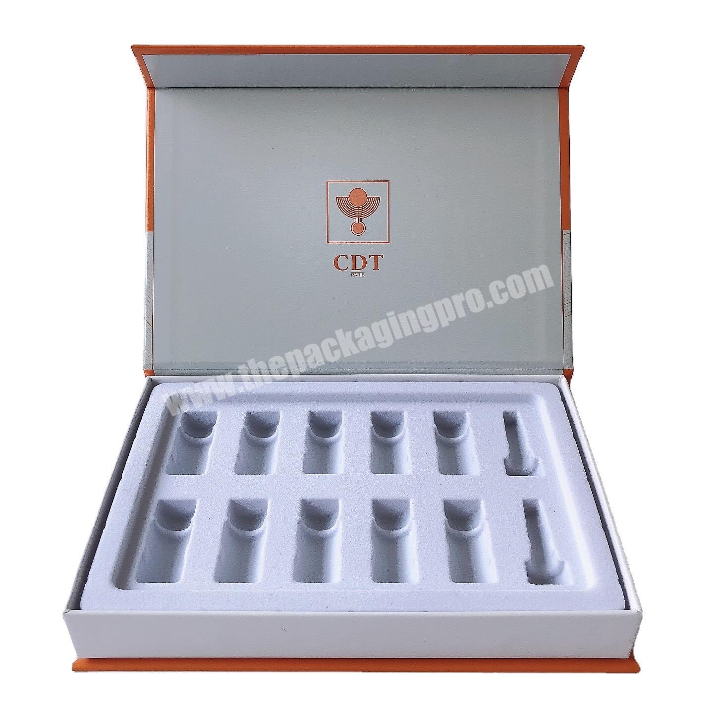 Custom colors magnetic flip top rigid magnetic gift box with foam inserts for cosmetics