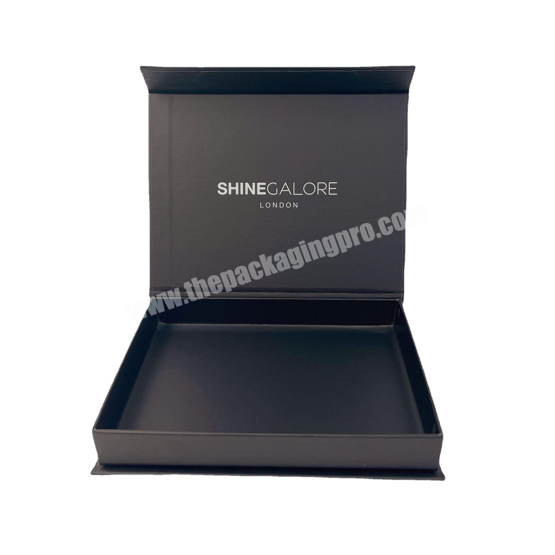 Custom design matte black large rigid cardboard paper packaging wedding dress magnetic gift box