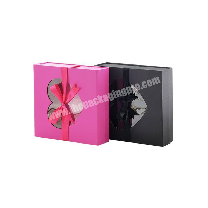 Custom design pink luxurious magnetic flip top folding gift boxes