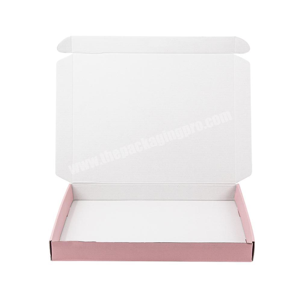 Custom eco friend plain pink corrugated foldable mailing box for underwear clothing