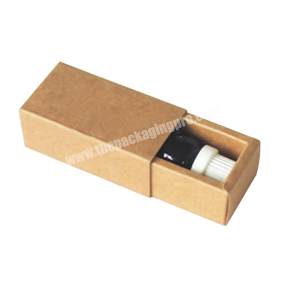 Custom foldable kraft paper drawerd cosmetic single dropper bottle essential oil perfume gift packaging box