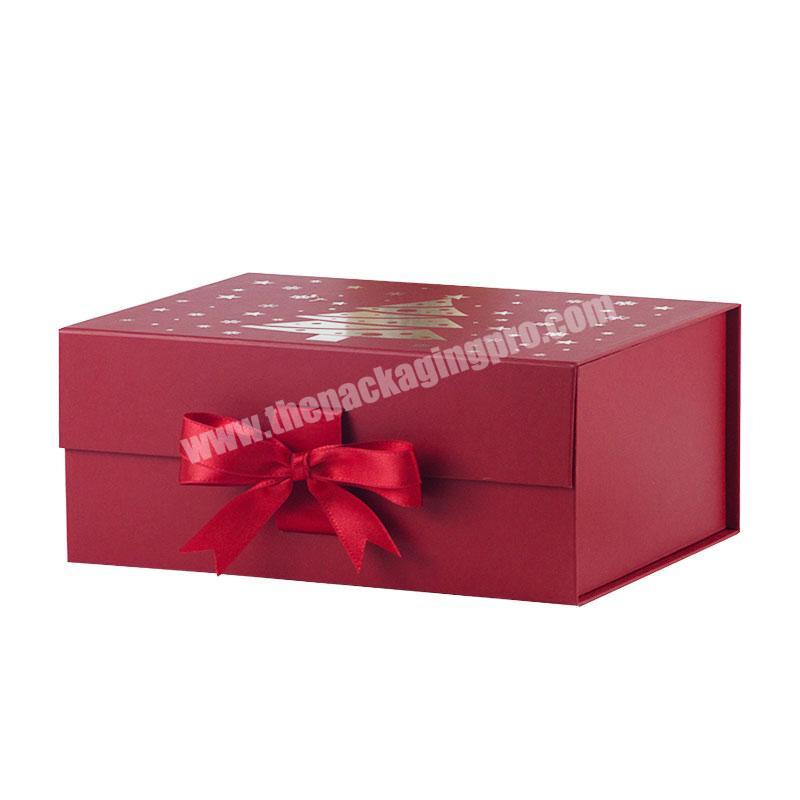 SMALL PERSONALISED SHINY RED CHRISTMAS GIFT BOX GOLD FOIL PRINTED MESSAGE NAME 