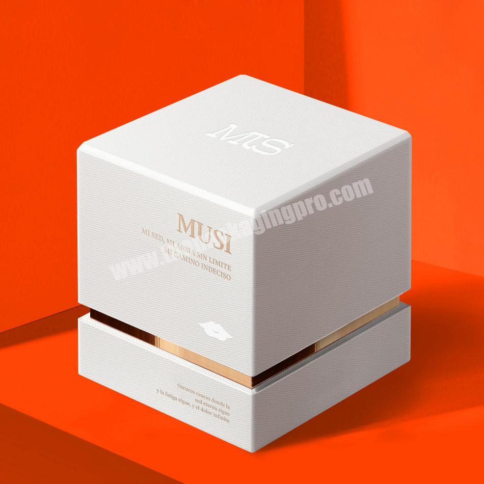 Custom gold logo square paper cosmetic Skin care packaging box luxury cardboard perfume bottle gift box with foam insert