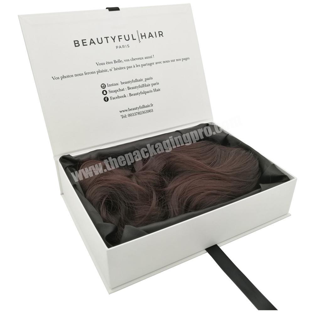 Custom hair extension boxes weave packaging custom logo wig hair box packaging
