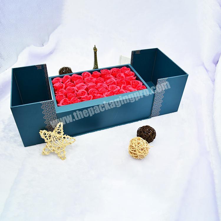 Custom handmade gift packaging rose soap flowers foam soap roses box for wedding and Valentine's day