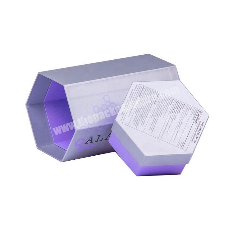Custom high quality  packaging boxes tear lines paper hexagon gift box in different colors