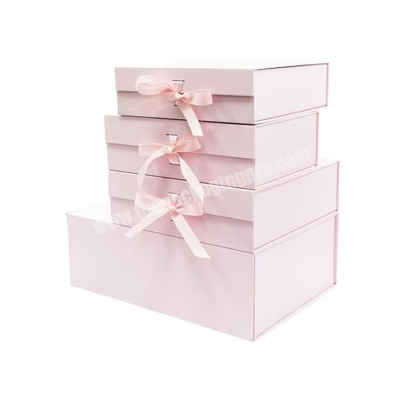 Custom hot sale pink magnetic gift paper box printing with logo