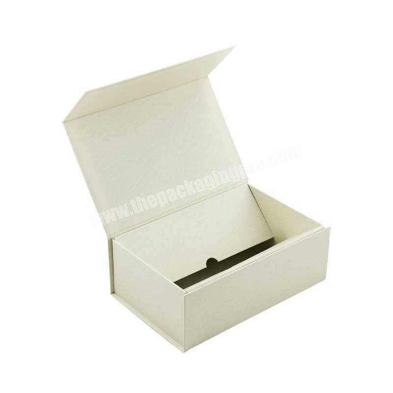 Custom ivory color A5 size double flat style folding magnetic gift box