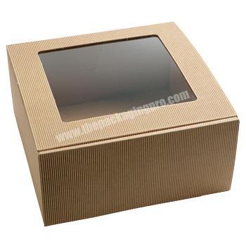 Custom kraft paper biscuit dount box packaging with window