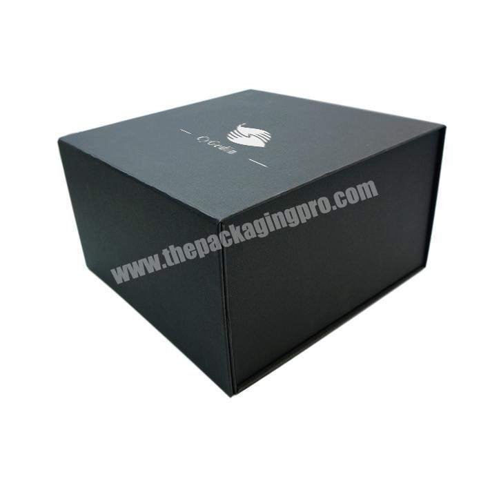 Custom logo Black Square Foldable Cardboard Paper Packaging Box Factory Directly Low Price Folding Box