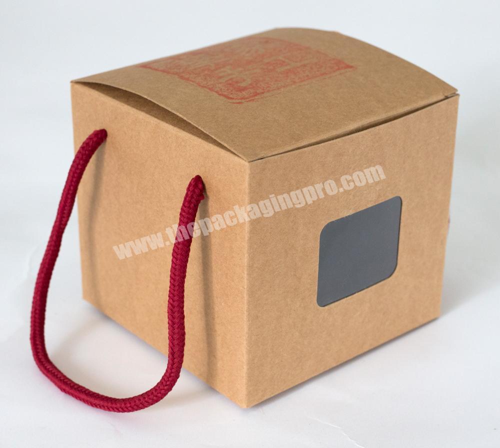 Custom logo Made cake packaging kraft paper cardboard box with window