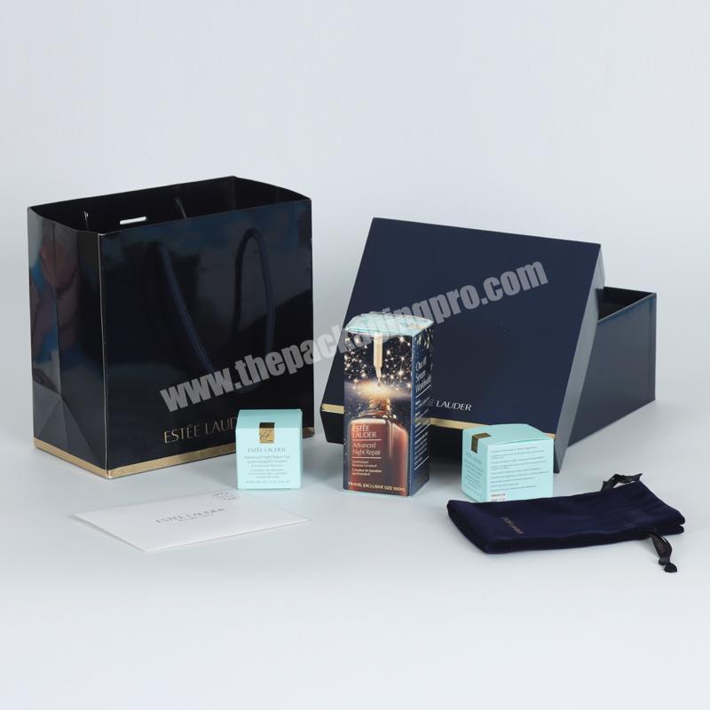 Custom logo Printed Recyclable Cosmetic Skin Care Packing Gift Cardboard Boxes Lid And Base