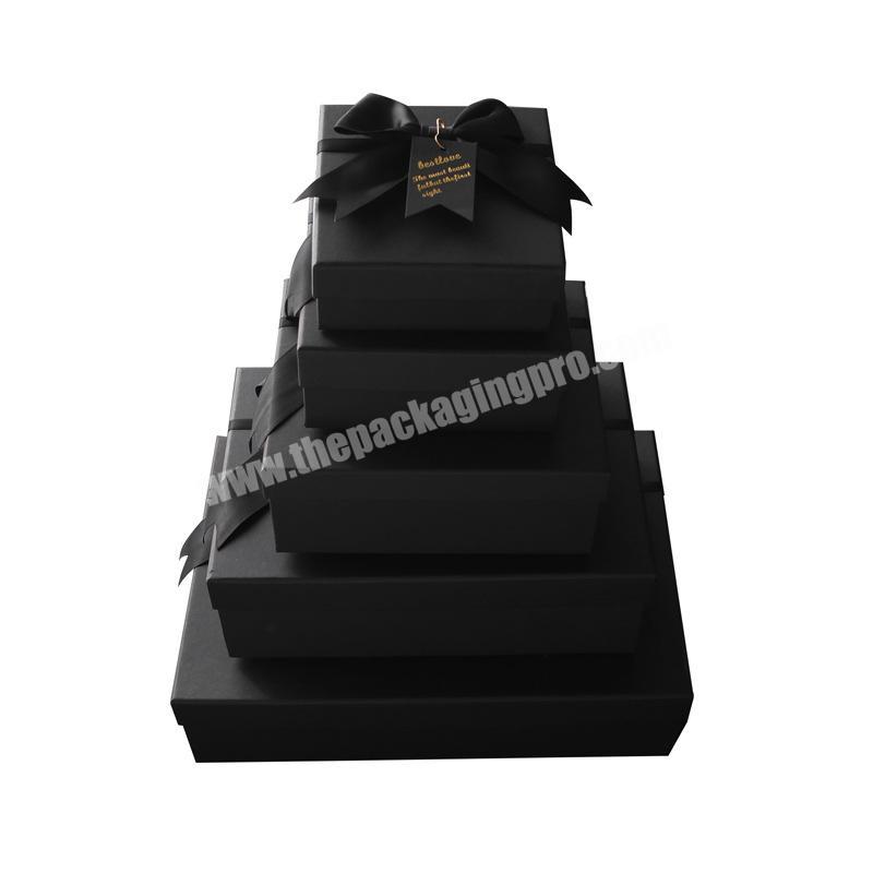 Custom logo  black gift mailer box with silk