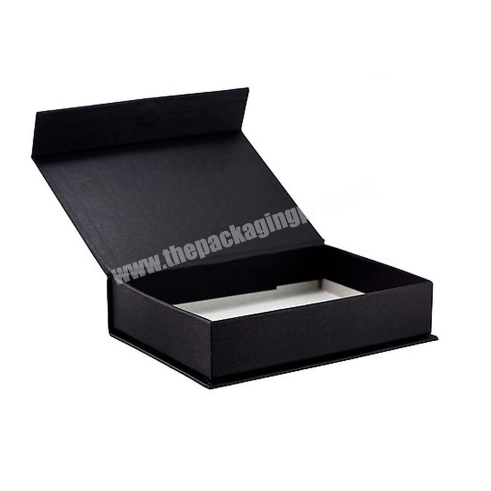 Custom logo black luxury cardboard magnetic folding packaging gift box closure with foam
