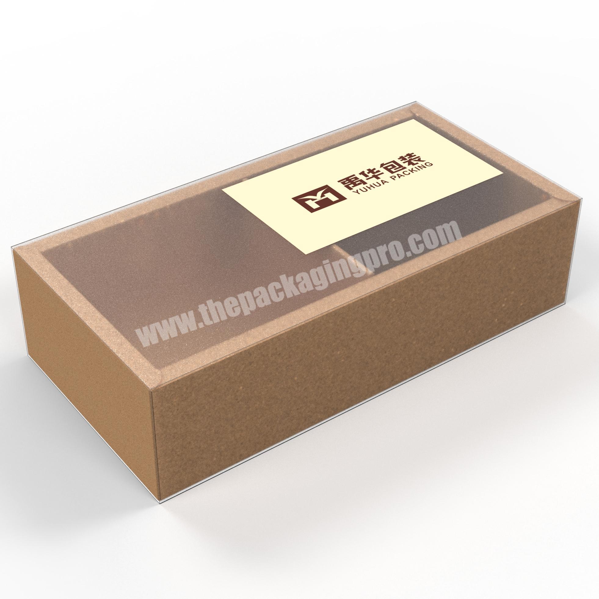 Custom logo kraft paper packaging soap socks underwear drawer box with PVC clear window