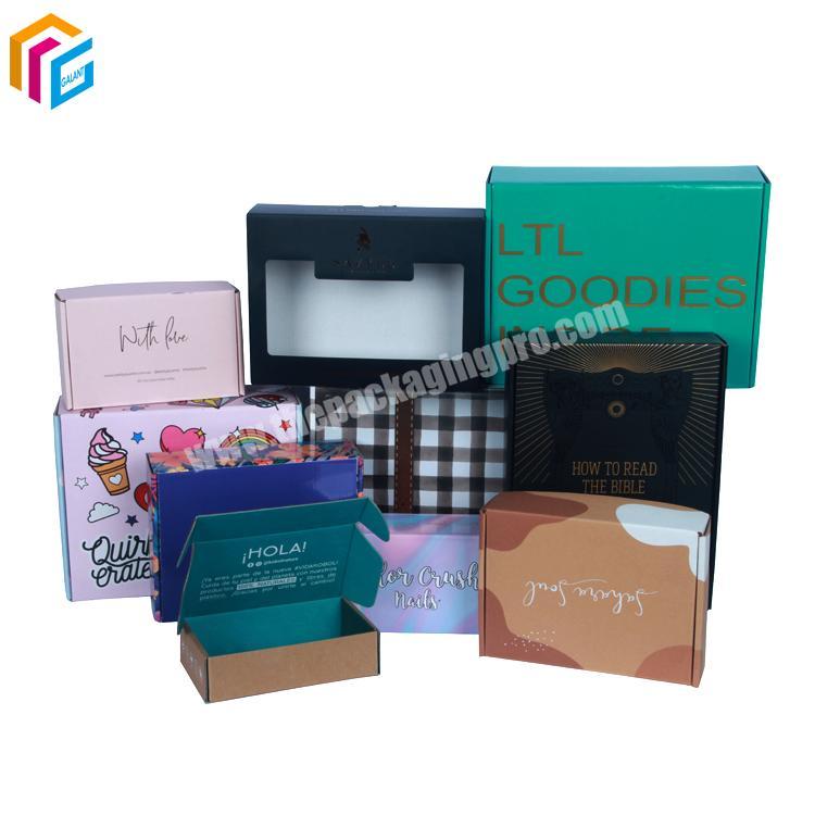 Custom logo luxury corrugated clothes packaging disposable carton postage mailer cardboard shipping paper box