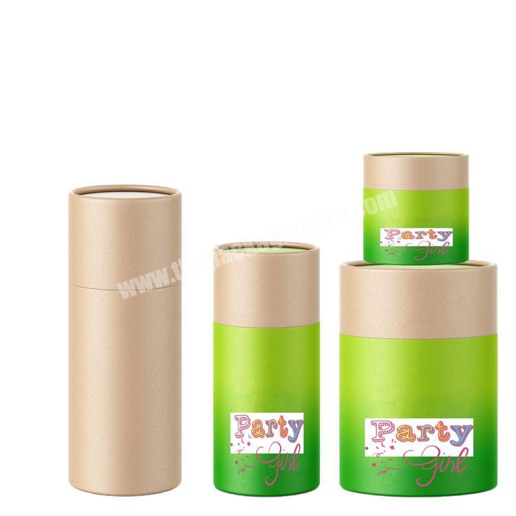 Custom logo luxury kraft paper cardboard round cylinder packaging gift boxes with lid