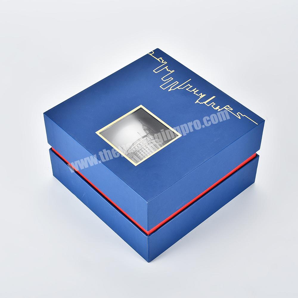 Custom logo luxury rigid cardboard paper hinged lid packaging gift boxes with sponge inserts