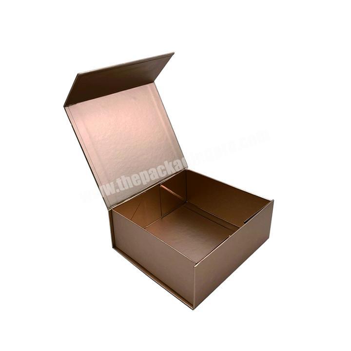 Custom logo luxury rose gold magnetic foldable gift box girls' clothing sets packaging box casual dresses boxes