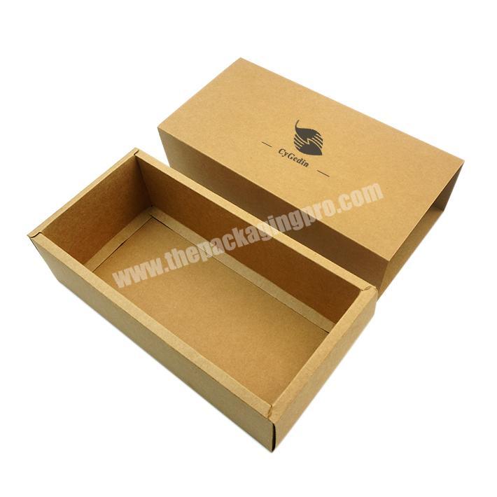 Custom logo printing eco friendly brown kraft paper folding drawer gift packing sliding out box