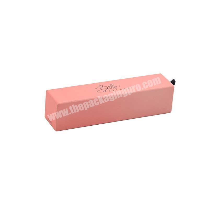 Custom logo printing small pink paper single lipstick packaging gift box