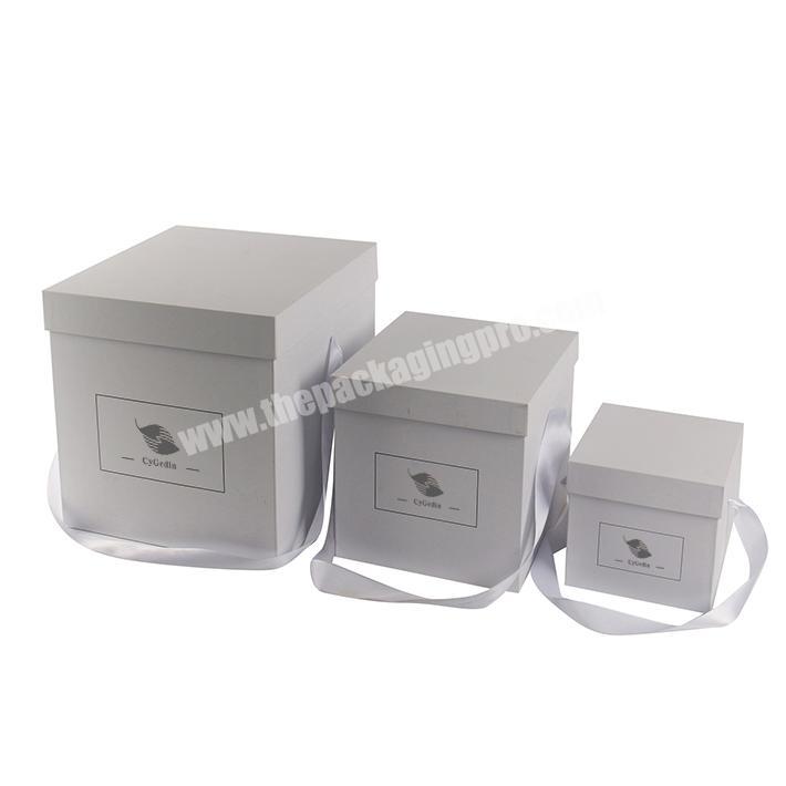 Custom logo souvenir cosmetic packaging box square heaven and earth cover gift box flower gift box